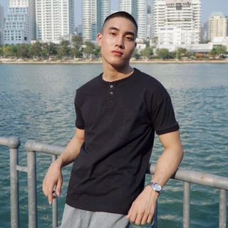 Amtar NEW!!! เสื้อยืด คอกระดุม ทรงรัดกล้าม (Henley T-shirt Fit) Clothing ผู้ชาย