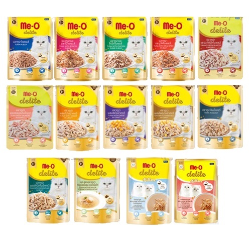 (Clearance) Me-O Delite อาหารแมวเปียก มีโอ ดีไลท์ 12 ซอง
