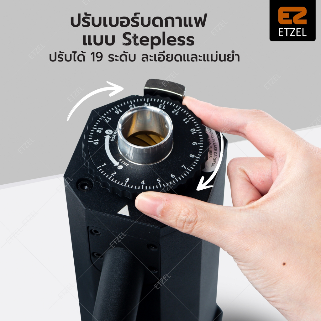 ETZEL เครื่องบดเมล็ดกาแฟ stepless เฟืองไทเทเนียม รุ่น SN016 Single Dose Coffee Grinder Titanium 40mm ราคา ถูกที่สุด ดีลบีเคเค แกลเลอรีภาพที่ 6