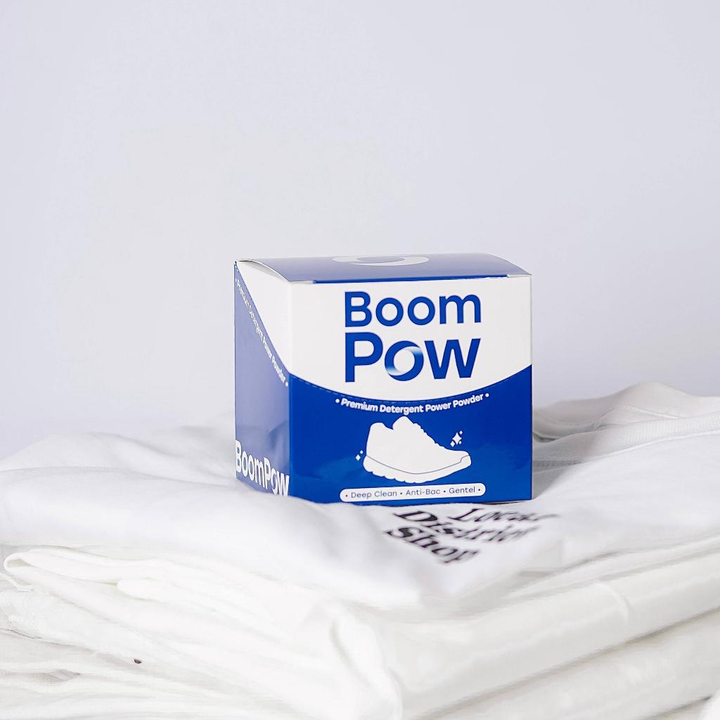 โปรสุดรักษ์โลก 1 กล่องใหญ่ (12 ซอง) )  ไม่รับถุงเขย่า - Boom Pow (บูมพาว) ผงซักรองเท้าระดับพรีเมียม