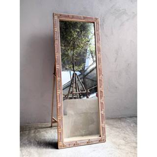 กระจกตั้งพื้น กระจกไม้สัก ขนาดใหญ่ สูง 160 x กว้าง 60 cm. หน…