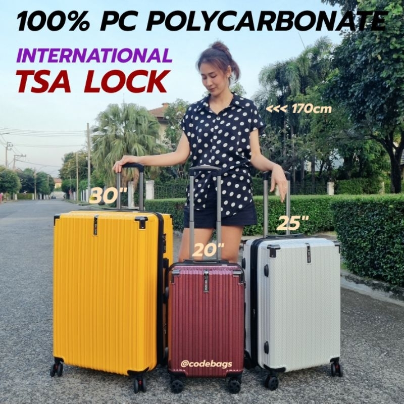 พร้อมส่งในไทย กระเป๋าเดินทาง รุ่น Anti137 TSA LOCK PC100% 20นิ้ว 25นิ้ว 30นิ้ว ขยายได้ ทน เบา 4ล้อ มีที่วางแก้ว