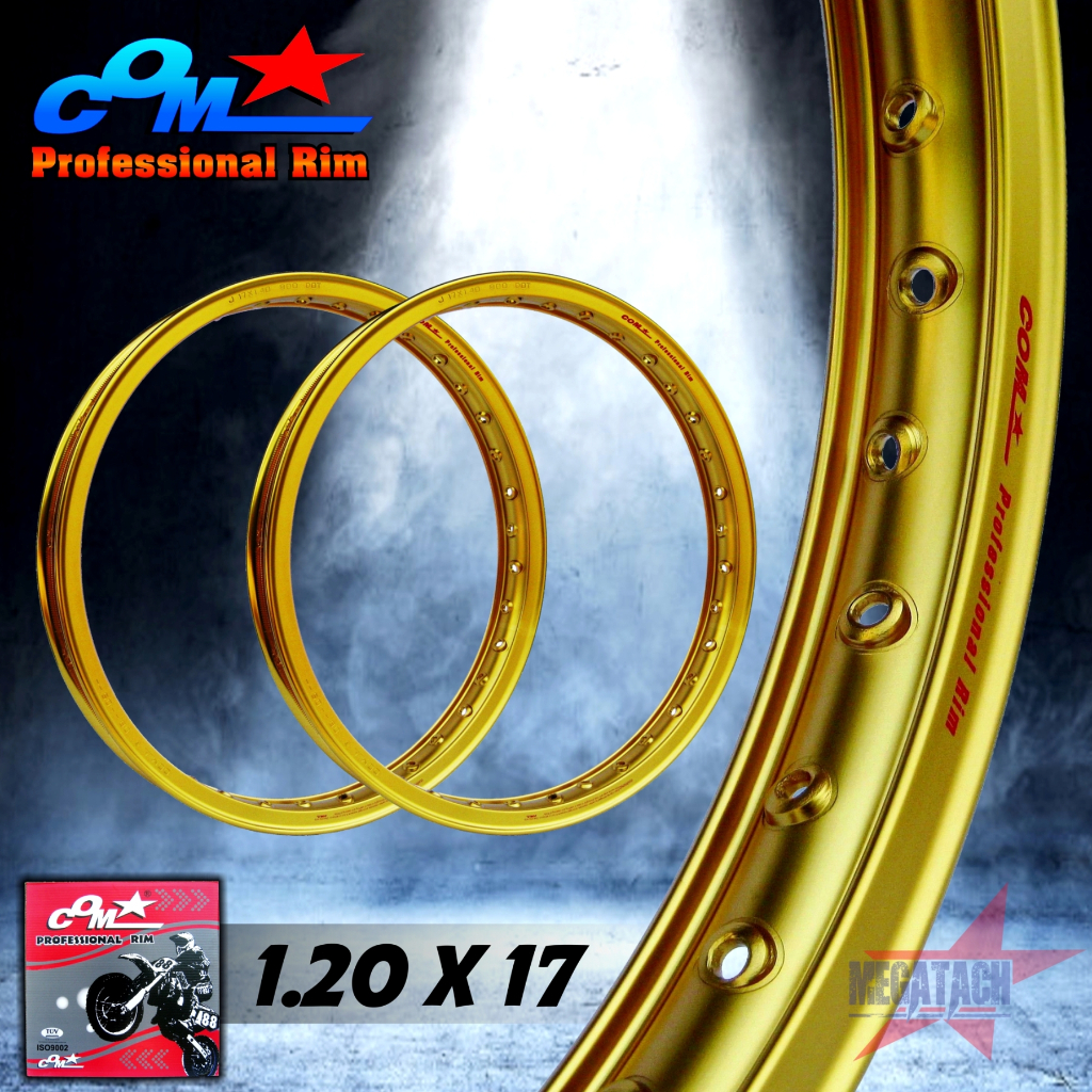 ล้อ COM 1.20 X 17 รางน้ำ จำนวน 2 วง วง ล้อคอม COM* วงล้อ ล้อรางน้ำ ล้อขอบ17 ล้อมอไซ ล้อมอไซค์ ล้อมอเตอร์ไซค์ อลูมิเนียม