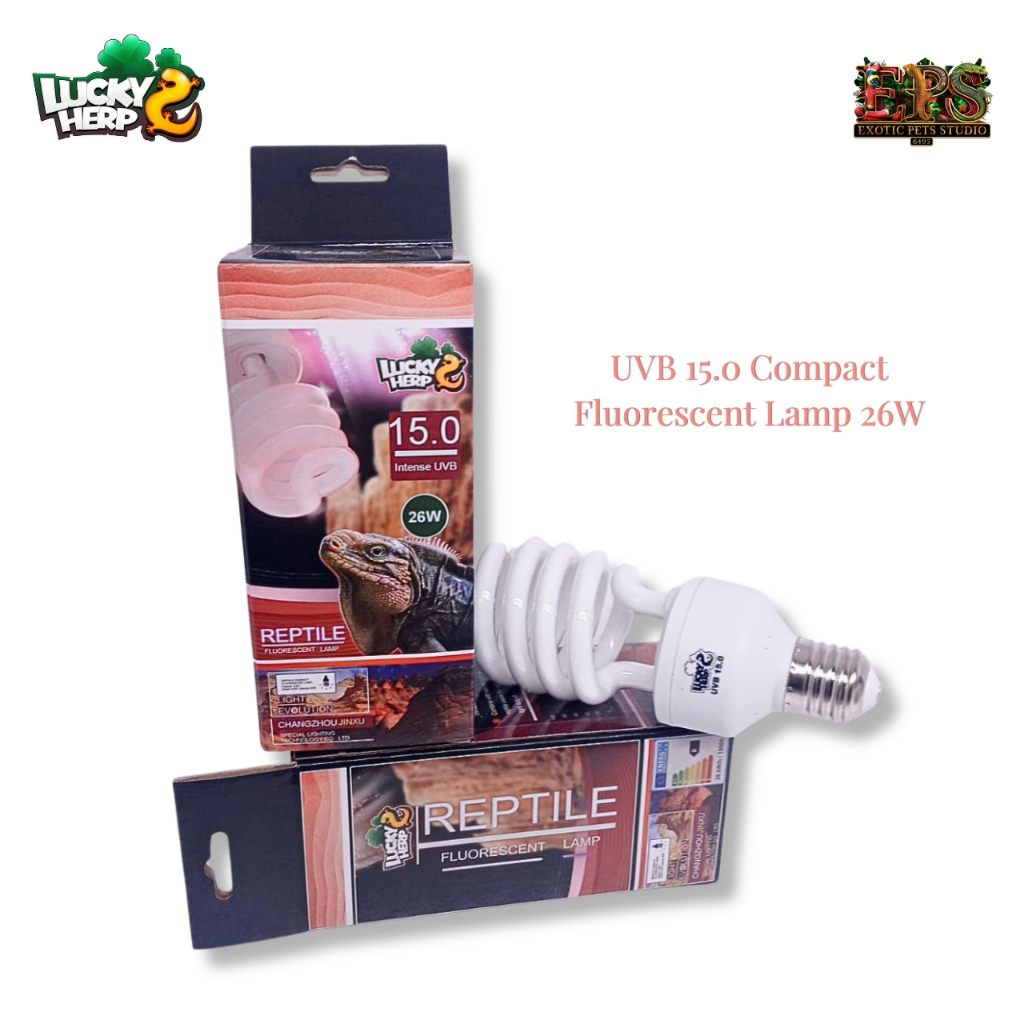 Lucky Herp หลอดเกลียว UVB 15.0 Compact Fluorescent Lamp13W,26W หลอดไฟยูวีบี 13วัตต์ / 26 วัตต์
