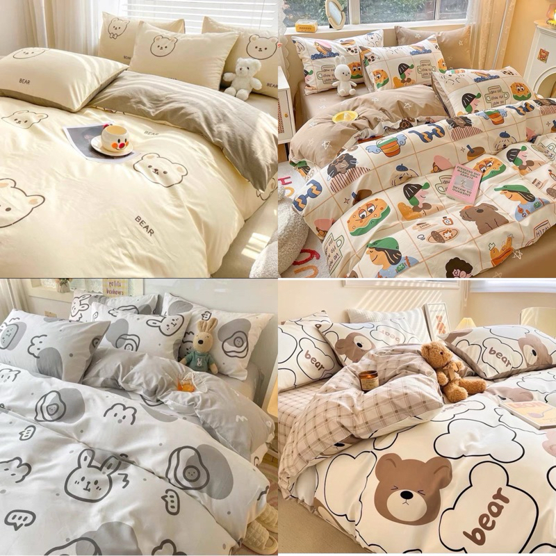 ชุดเครื่องนอน ครบชุด6ชิ้น ผ้าปูที่นอน พร้อมผ้านวม ขนาด3.5/5/6ฟุต