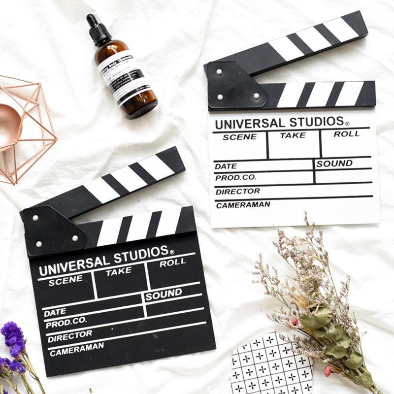 สเลท clapper board สเลทคัทฉาก สเลทคัดฉาก พรอพถ่ายรูป 20x20cm