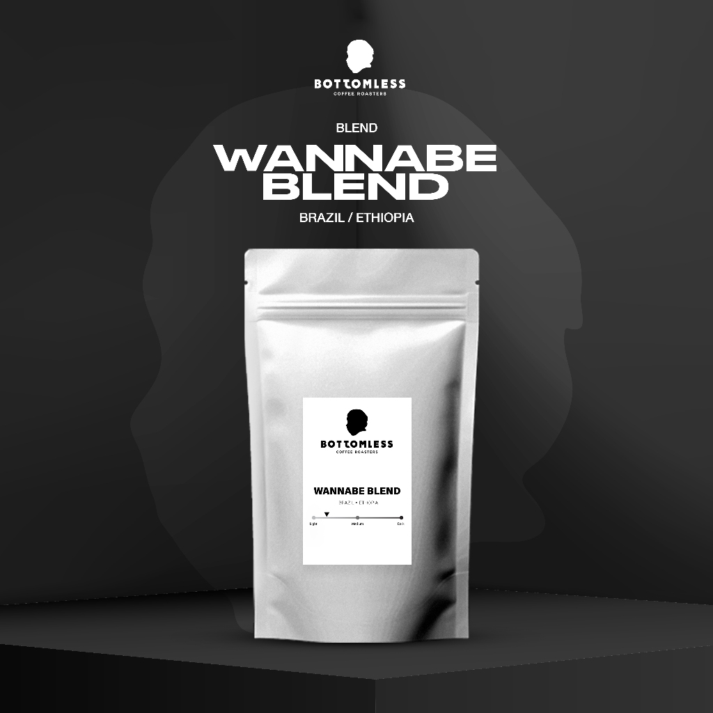 [Bottomless] เมล็ดกาแฟ บอททอมเลส - Wanna Be Blend (เอธิโอเปีย / บราซิล) เมล็ดกาแฟคั่ว - คั่วอ่อน ขนาด 250 กรัม