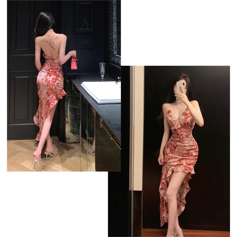 summer dress ชุดเกาหลี เดรสขาว สีชมพู เสื้อผ้าแฟชั่นผู้หญิง กระโปรงทรงเอ ออกงาน เจ้าหญิง ชีฟอง แฟชั่น มินิเดรส
