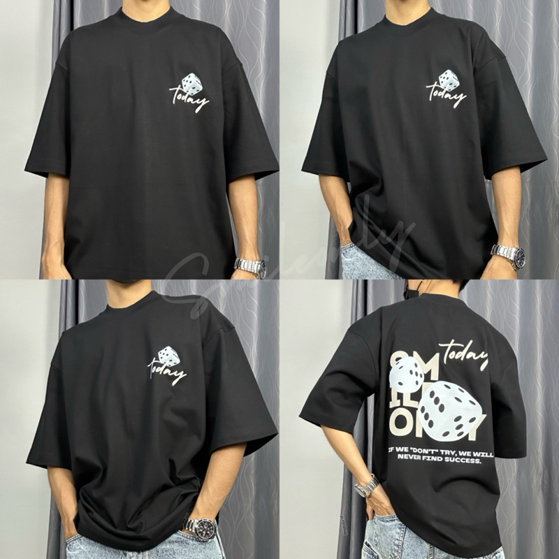 เสื้อยืดOversize Cotton100 ลายลูกเต๋าtoday
