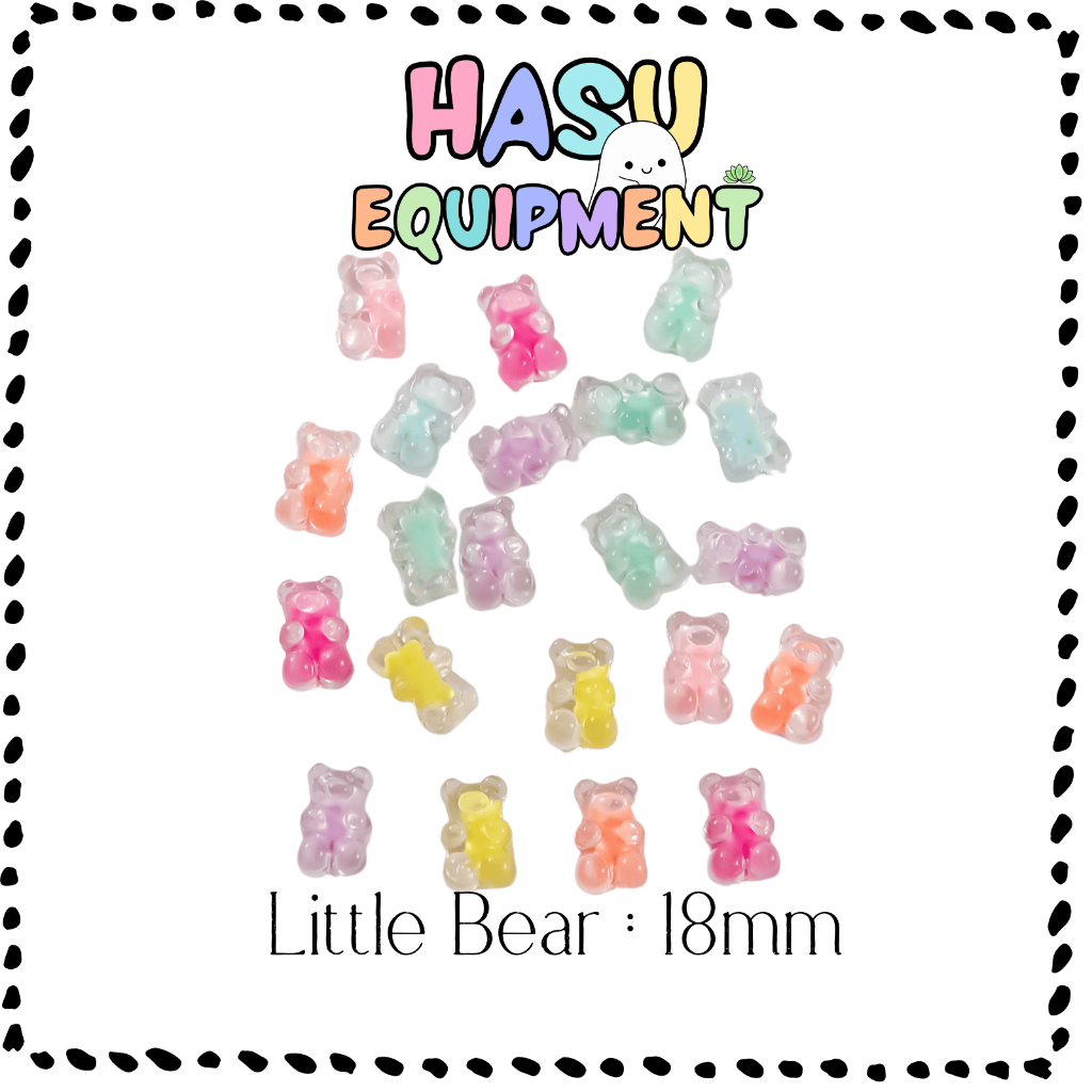 HasuEquipment 20 ชิ้น ลูกปัดหมี ลูกปัดน่ารัก Little Bear สำหรับทำเครื่องประดับ ร้อยลูกปัด กำไล สร้อยคอ
