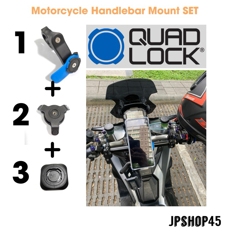 New !!! Quad Lock Handlebar Mount +MAG Universal Adapter + Vibration Dampener