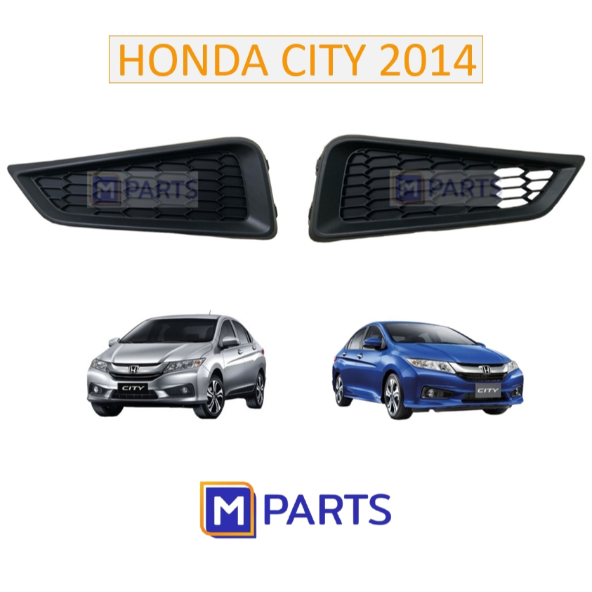 HONDA CITY ปี2014 ฝาปิดไฟตัดหมอก เเบบทึบ ดำล้วน ไม่มีรู MPARTS