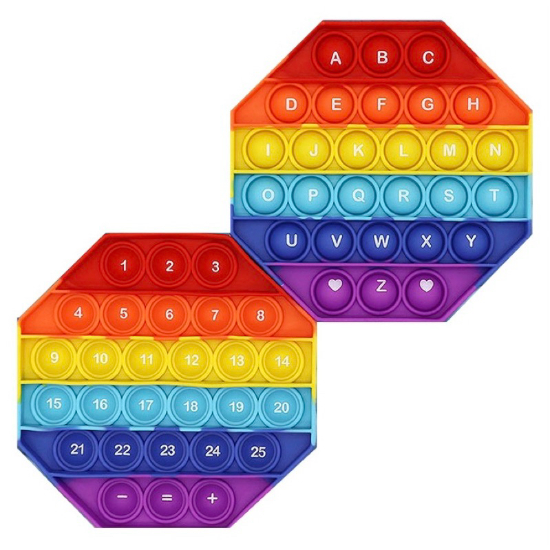 พร้อมส่ง Pop it ป๊อบอิต 2ด้าน สี่เหลี่ยม (หน้า) 1-30 (หลัง) A-Z ขนาด 12cm ของเล่น ป๊อปอิท สีสดใส ของเล่นคลายเครียด - รูปที่ 2