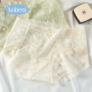 ⭐KOBENI⭐กางเกงชั้นใน กางเกงชั้นในลูกไม้ กึ่งโปร่งใส ลายดอกไม้ เอวกลาง เซ็กซี่ นุ่ม และระบายอากาศ น้ําหนักเบา