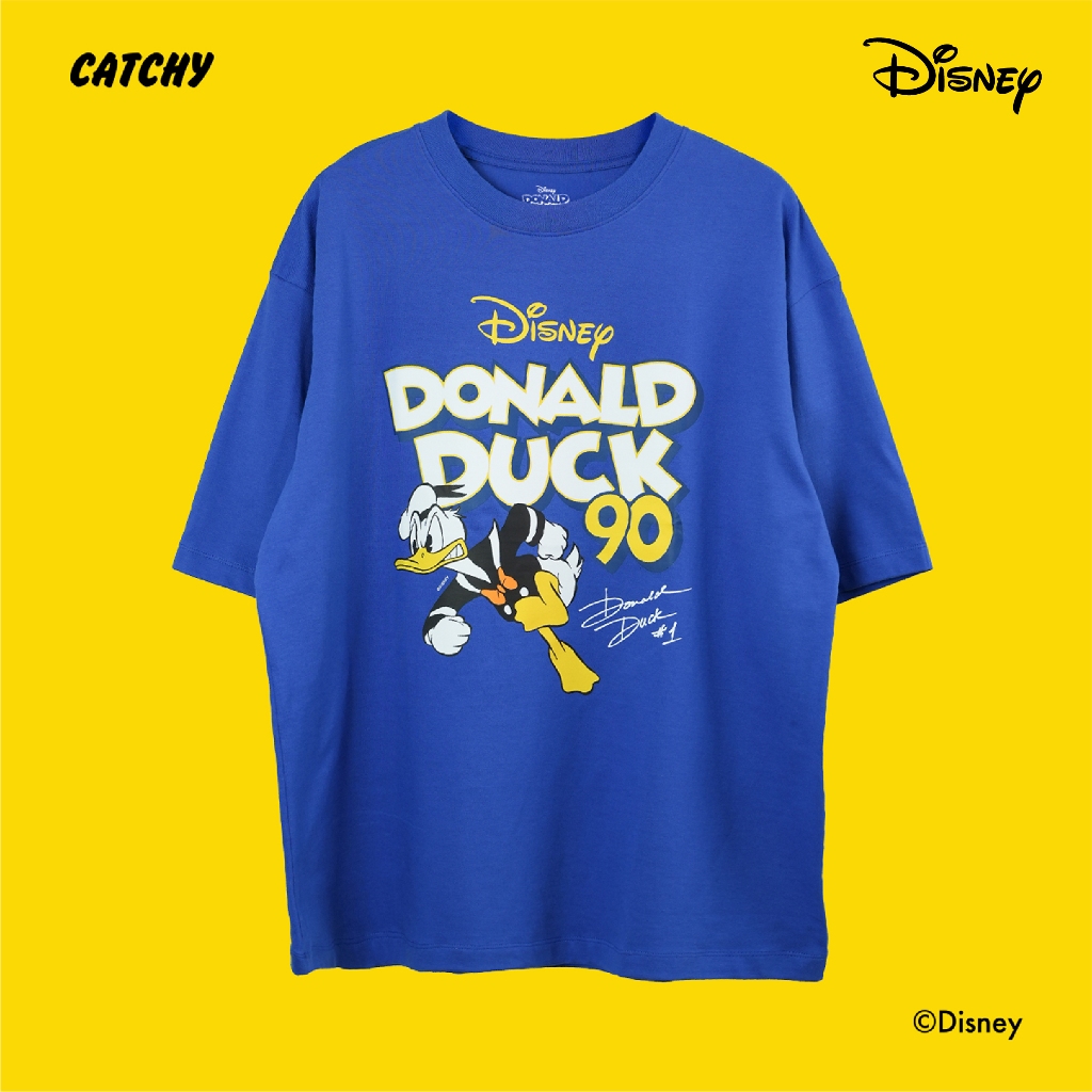 CATCHY x DISNEY เสื้อยืด โอเวอร์ไซส์ ลาย Donald Duck 90th Anniversary ลิขสิทธิ์แท้ พร้อมส่ง
