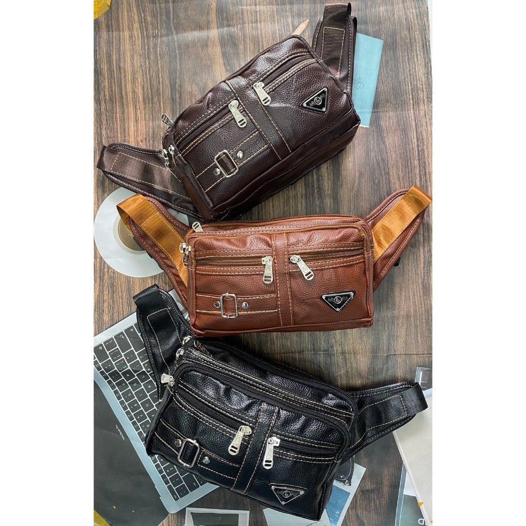 กระเป๋าคาดเอวใหญ่หนังแข็ง 11 นิ้ว มาใหม่