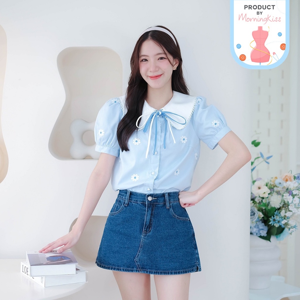06-322 เสื้อแขนสั้น Love Daisy Baby Blue - 6 ไซส์