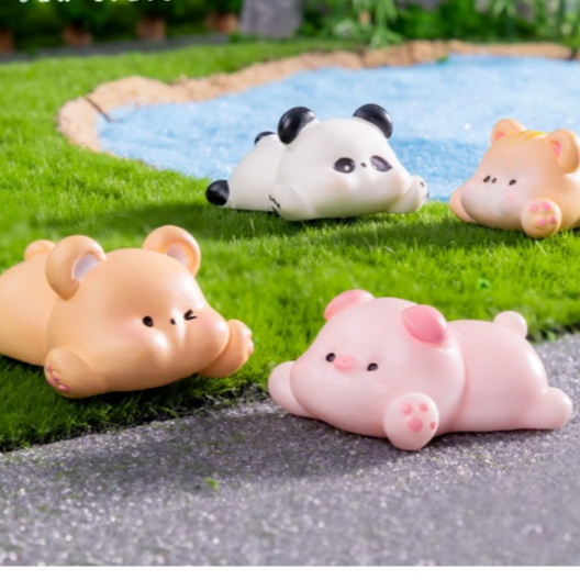 ผองเพื่อนนอนหมอบน่ารักๆ (ราคา/1ชิ้น)  ตุ๊กตาแต่งสวน จัดสวนถาด โมเดล ตกแต่งบ้าน ของสะสม พร็อพถ่ายรูป