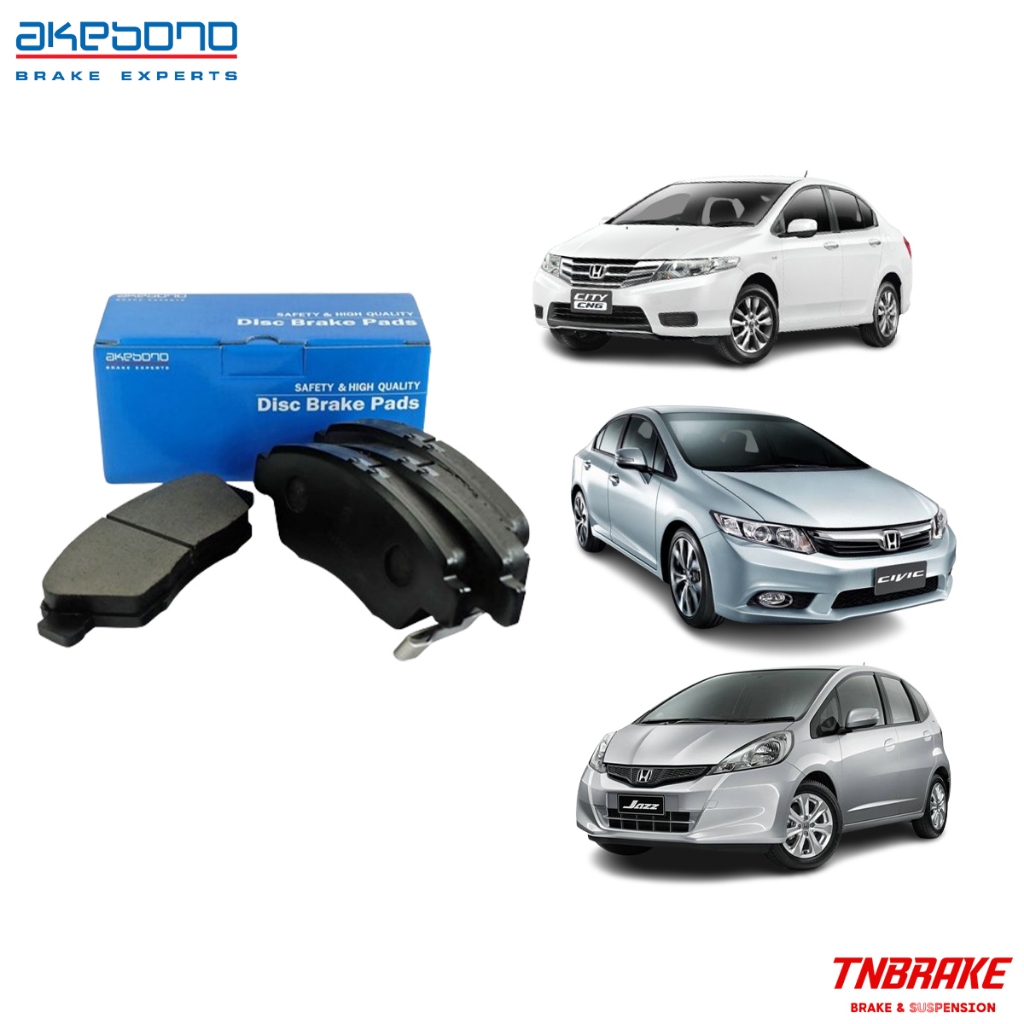 Akebono ผ้าเบรค หน้า-หลัง Honda City Jazz GE ปี 2008-2014 ฮอนด้า ซิตี้ แจ๊ส จีอี อาเคโบโน อากิโบโน