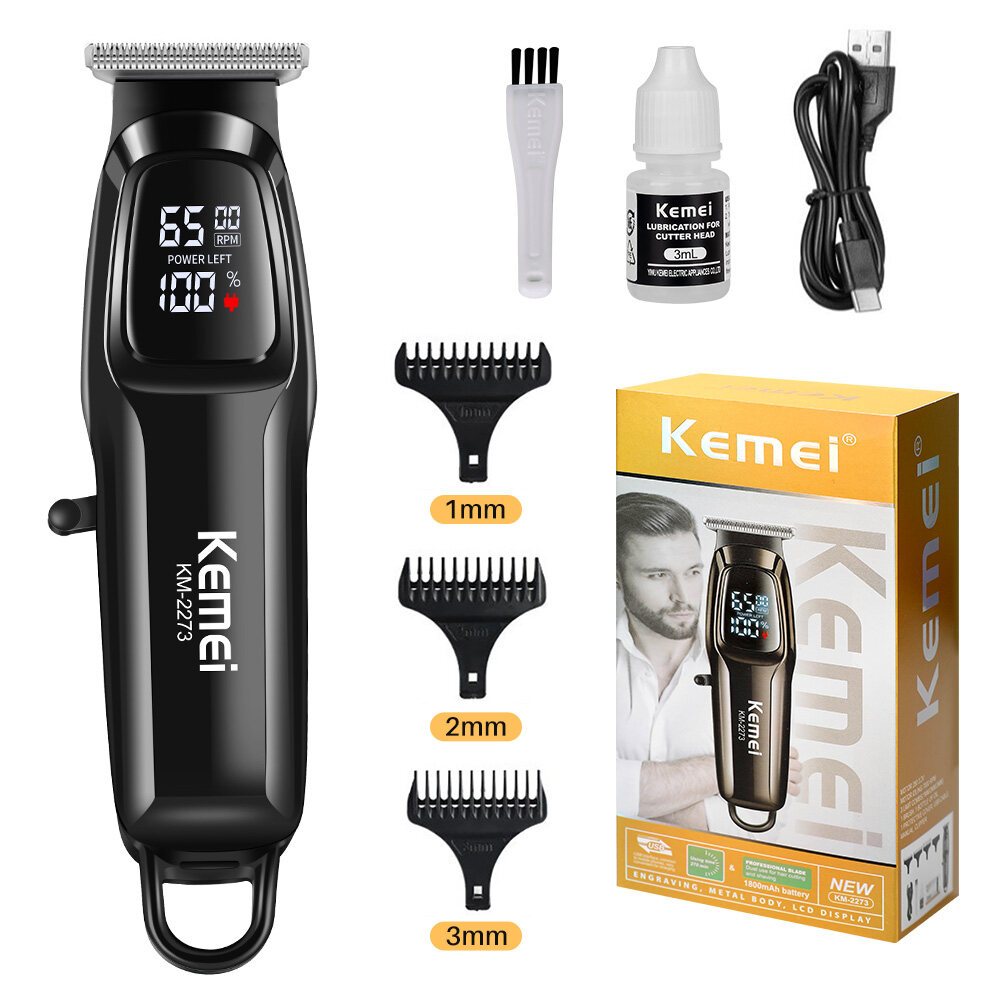 Kemei KM-2273 ปัตตาเลี่ยนไร้สาย อัจฉริยะ ชาร์จได้ เสียงเงียบ ปัตตาเลี่ยนตัด Kemei km-2273