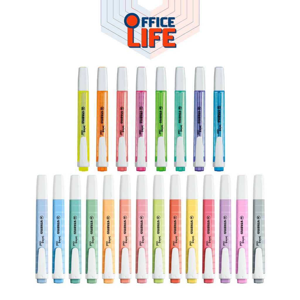 Stabilo ปากกาเน้นข้อความ ไฮไลท์ พาสเทล และ นีออน Boss Swing Cool Pastel & Neon ( 1 ด้าม )