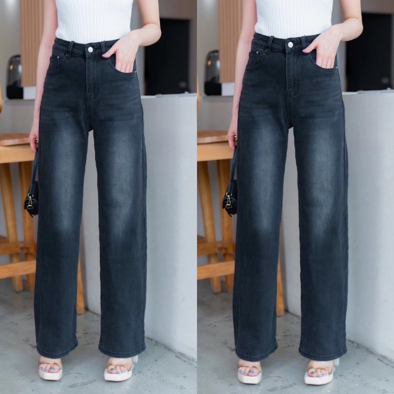ใหม่ล่าสุด กระบอกดำฟอกผ้าฮ่องกงแท้เกรดพรีเมี่ยมยืดเยอะ มีไซส์ S-4XL เอว 24-38”