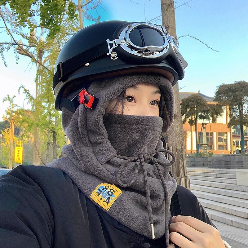 🔥หมวกป้องกันใบหน้า กันลม และหู ให้ความอบอุ่น ผ้าฟลีซ แบบหนา แบบนิ่ม เหมาะกับใส่ขี่จักรยาน เล่นสกี กลางแจ้ง กันหนาว - รูปที่ 6