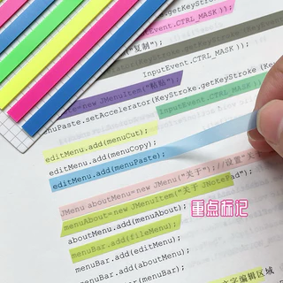 Index Sticky note สติ๊กเกอร์ เน้นข้อความ พลาสติก แบบยาว มีกาวด้าหลัง ขนาด 0.5x14 cm. จำนวน 160 ชิ้น