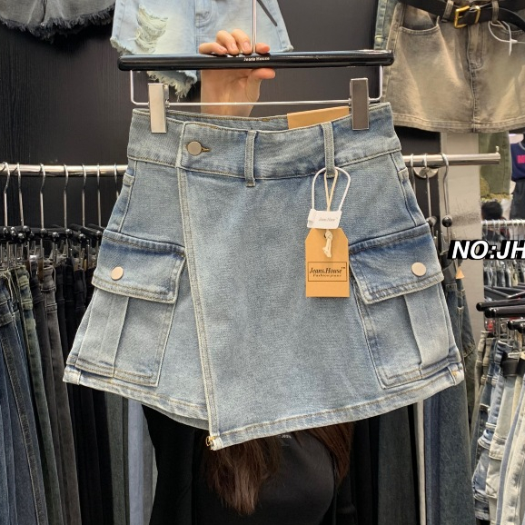 JH2826# กางเกงกระโปรงยีนส์