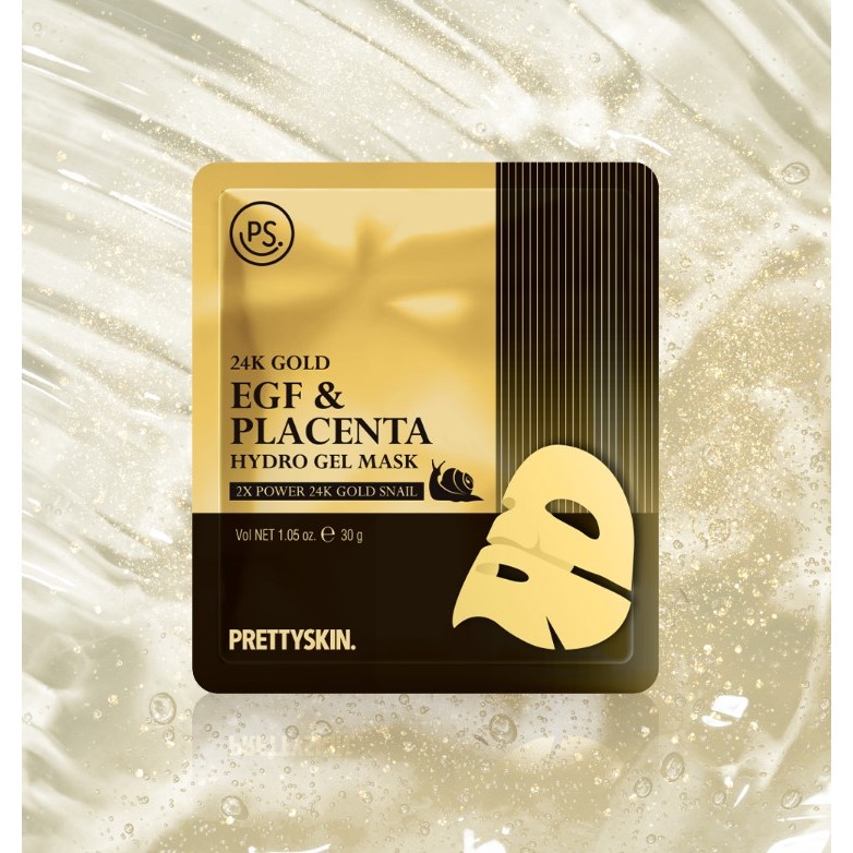 📌พร้อมส่ง ของแท้💯PRETTYSKIN NEW 24K Gold EGF & Placenta Hydro Gel Mask มาส์กเจลชะลอวัย