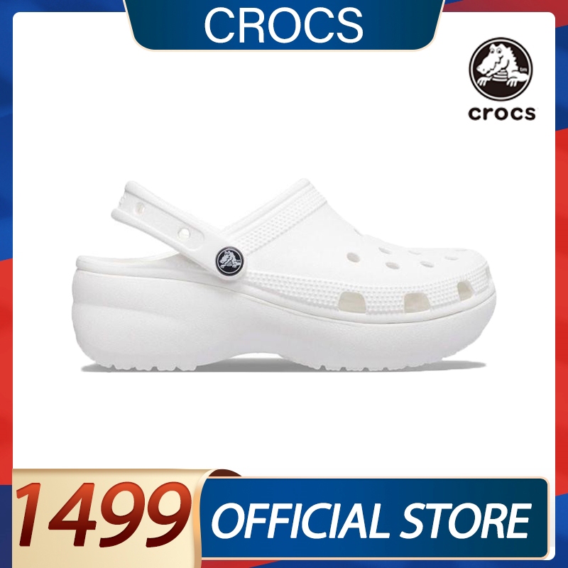 CROCS 2024 NEW รองเท้าลำลองผู้หญิง CLASSIC PLATFORM CLOG รุ่น 206750100 - WHITE