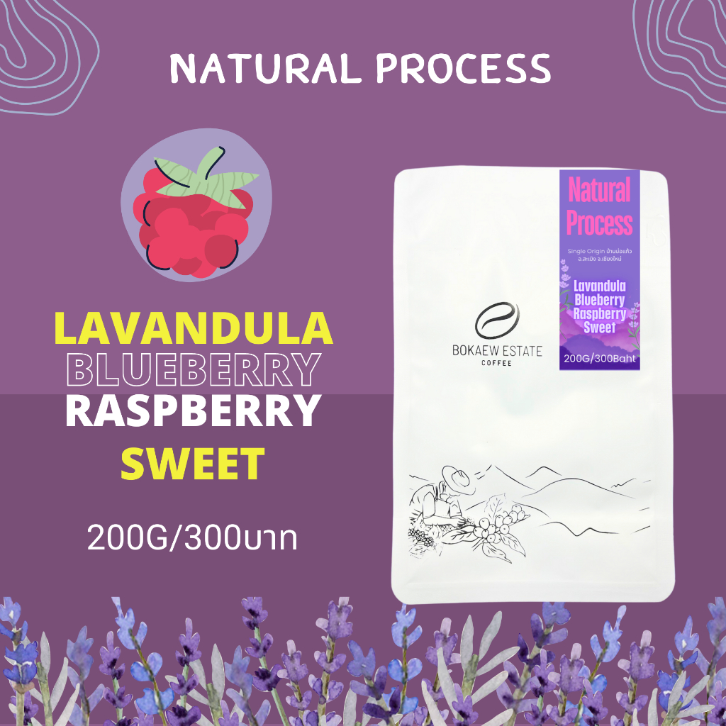 เมล็ดกาแฟคั่วบ้านบ่อแก้ว Natural Process LTLH Strawberry 200g