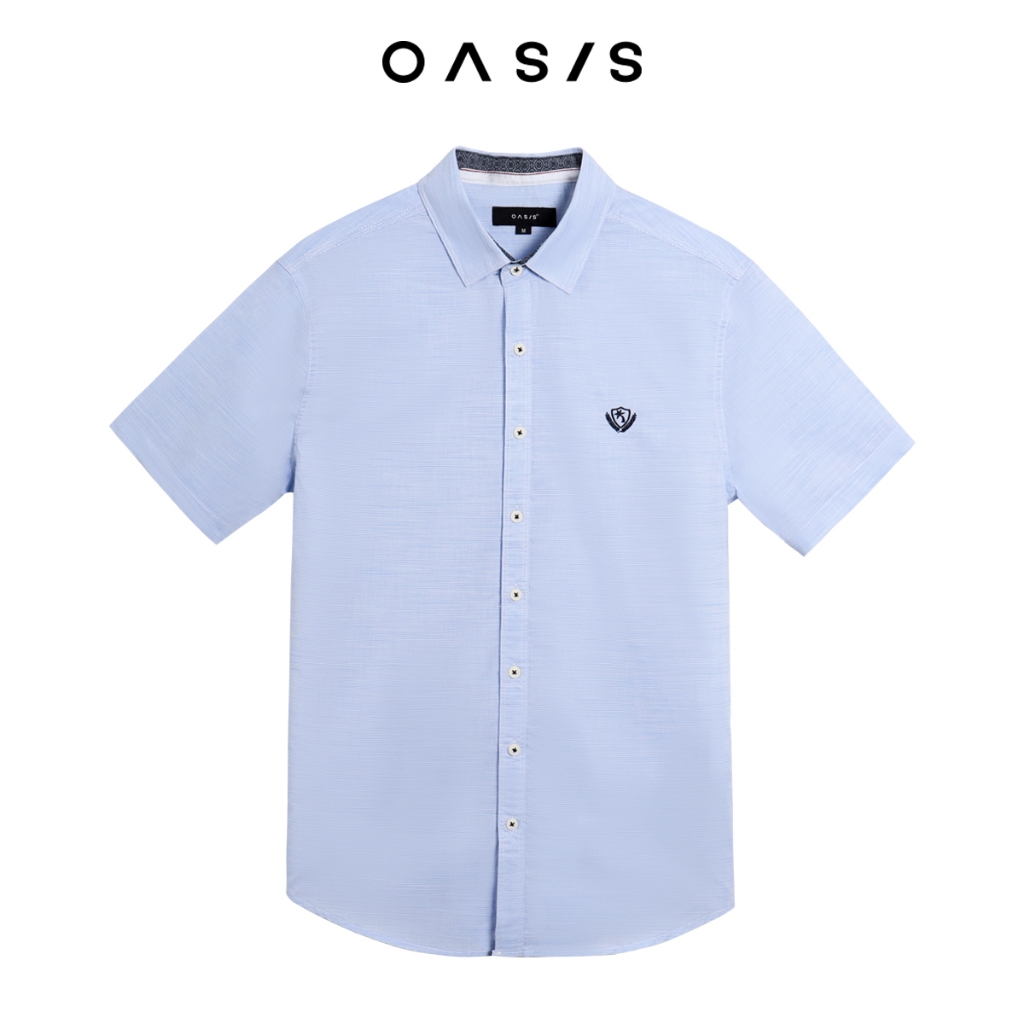 OASIS เสื้อเชิ้ตผู้ชายแขนสั้น ใส่ทำงาน สีพื้น ผ้า cotton100% รุ่น MWSB-4507