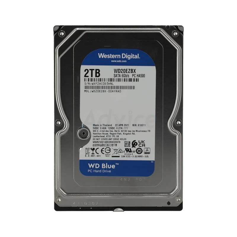 2 TB HDD WD BLUE (7200RPM, 256MB,SATA-3, WD20EZBX)(By Shopee  SuperTphone1234)