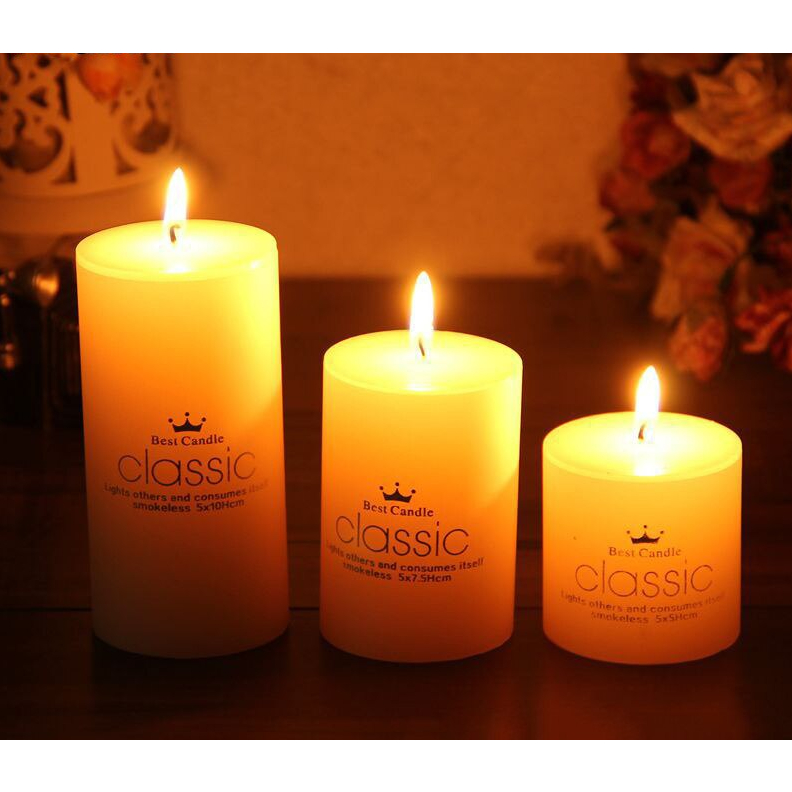 White Classic Smokeless Candle  🕯️🕯️เทียนคลาสสิค เทียนแท่งตกแต่งบ้าน เทียนโรแมนติก เทียนงานแต่งงาน เทียน เทียนแท่ง รูปที่ 7