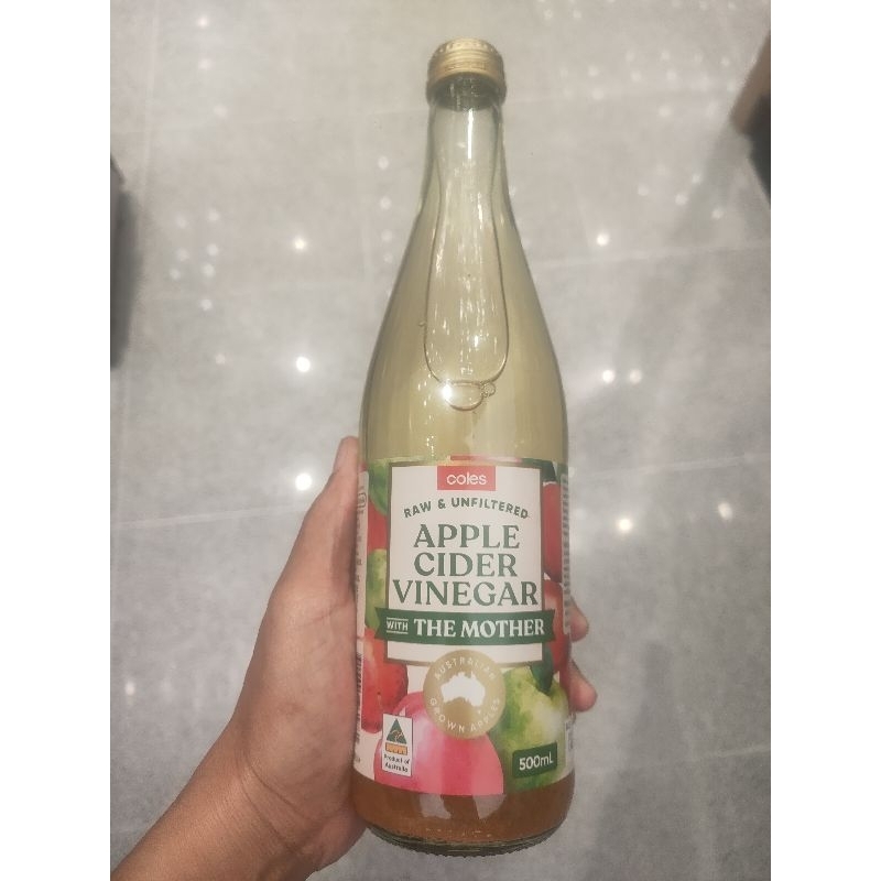 Coles Cider Apple Vinegar 500ml.น้ำส้มสายชูสกัดจากแอปเปิ้ล 500 มล