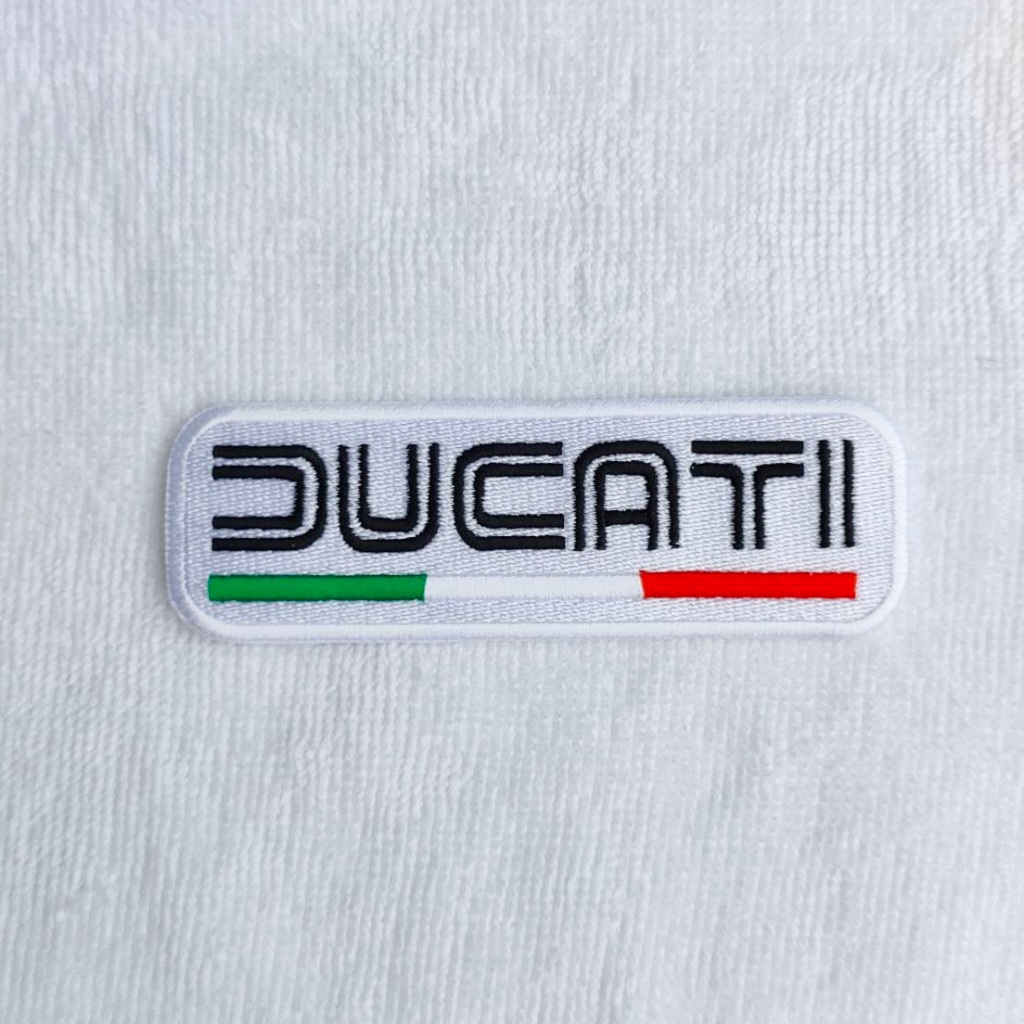 ตัวรีด ติดเสื้อ อาร์มติดเสื้อ โลโก้ ตรา ยี่ห้อ มอเตอร์ไซค์ Motorbike Ducati Iron on Patch ดูคาติ ดูคาตี้ สติ๊กเกอร์ DIY