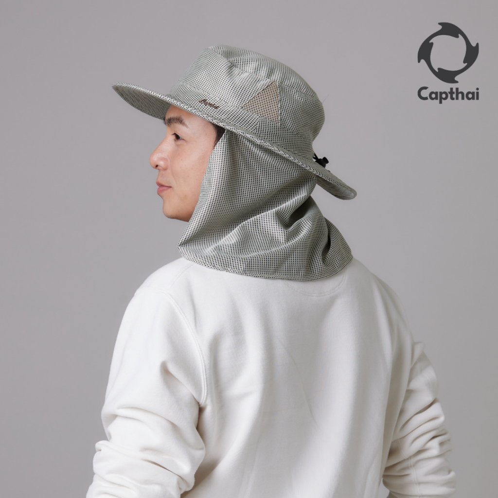 หมวกกันยูวี พร้อมผ้าปิดต้นคอ ถอดออกได้ รุ่น Austin ซื้อ 1 แถม 1 ฟรี หน้ากากผ้าแบมบู