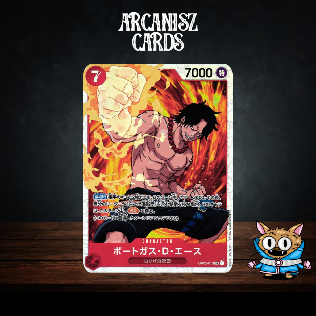 เอส Portgas D. Ace การ์ดวันพีช One Piece OP02 Super Rare [SR] OP02-013