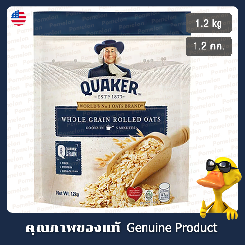 ข้าวโอ๊ตบด เควกเกอร์ โฮลเกรนโรล 1.2กก. - Quaker Whole Grain Rolled Oats 1.2kg