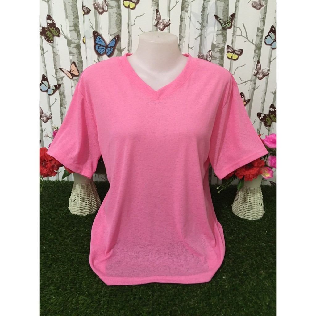 เสื้อยืด ผ้าสลาฟ สีพื้น คอวี เสื้อผ้าแฟชั่น ฟรีไซส์42-46นิ้วใส่ได้ค่ะ  รุ่น11 – โปรปัง