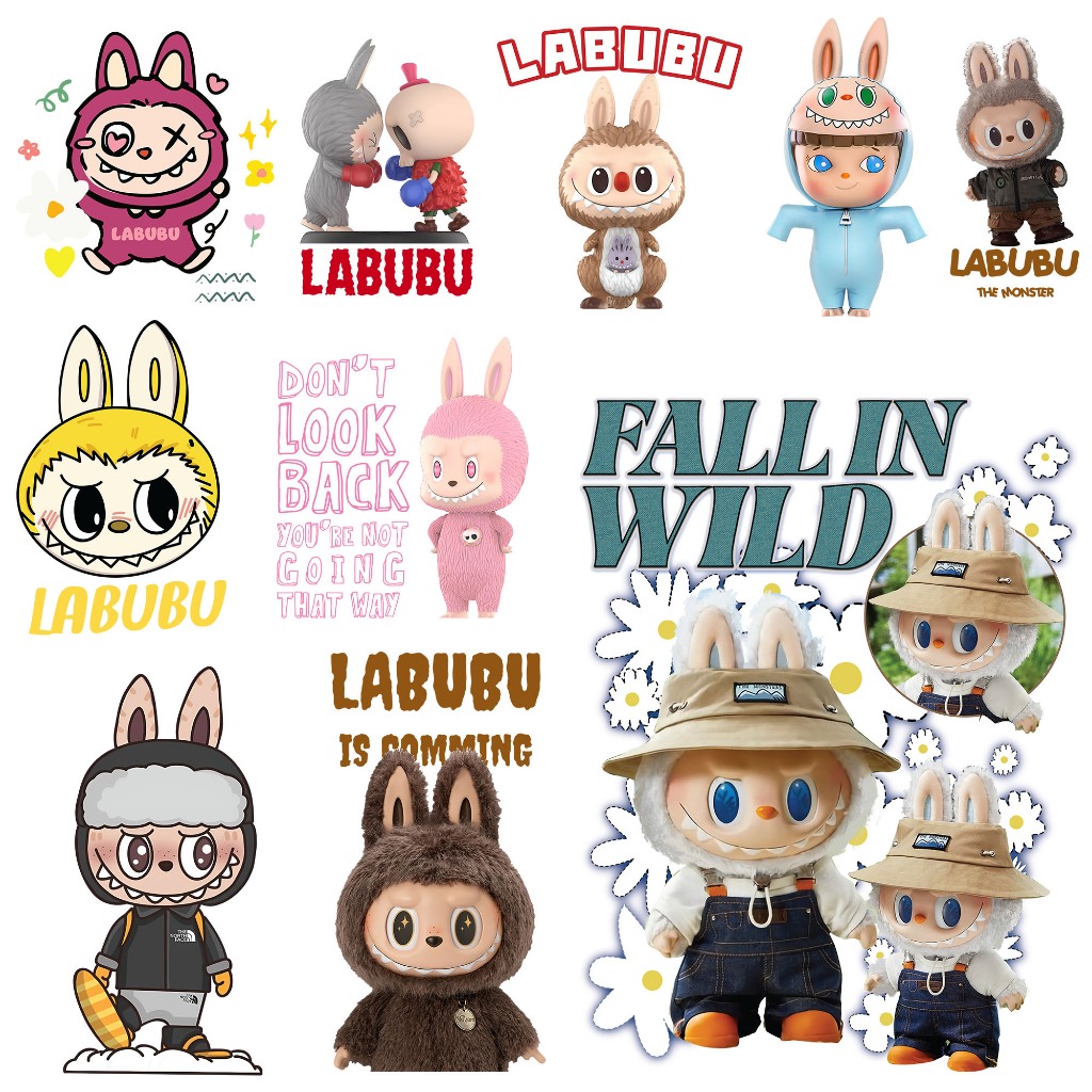 ตัวรีดผ้ารูปการ์ตูน Labubu น้องลาบูบู้ (4289) set.3 รีดติดง่ายทุกเนื้อผ้า DIY Patches