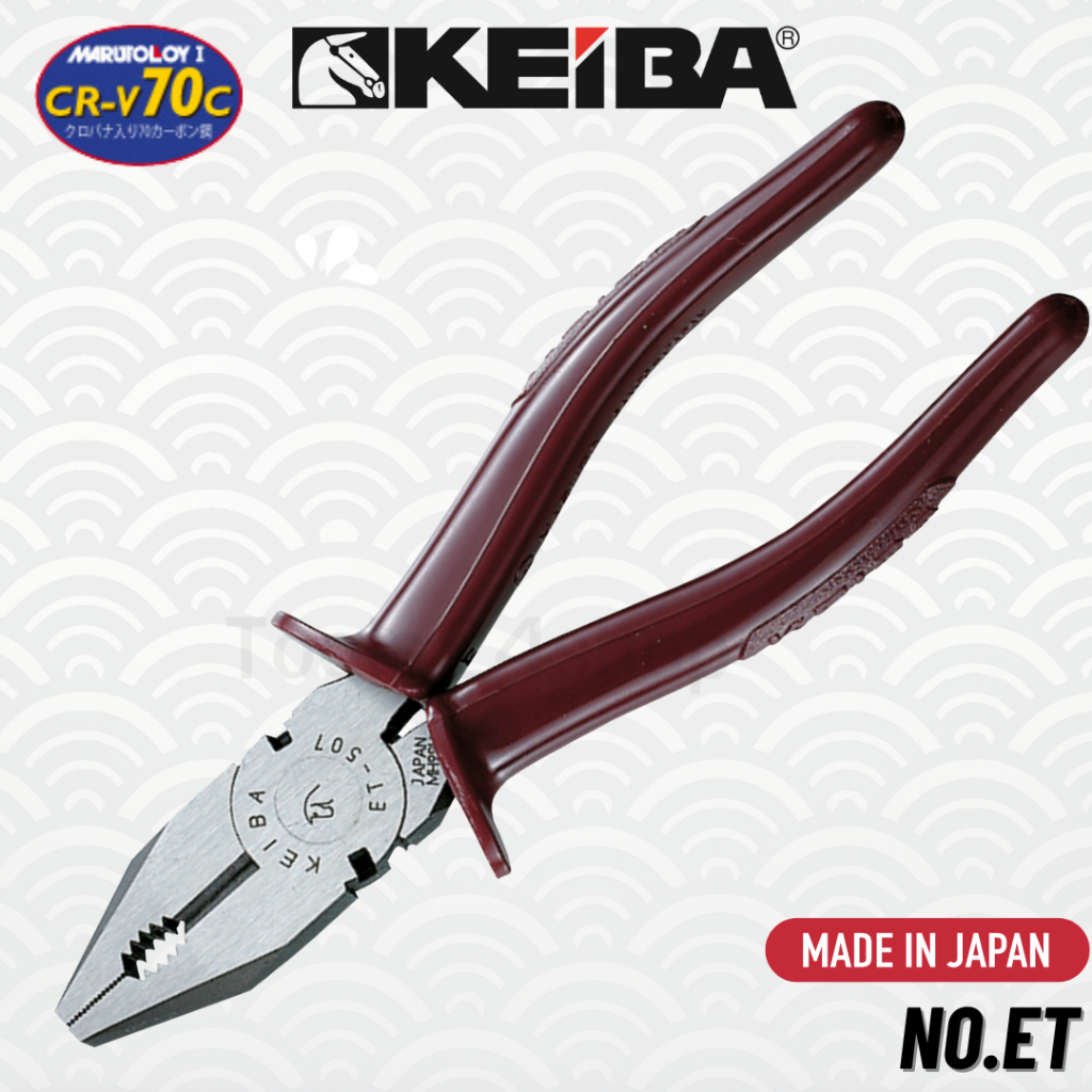 KEIBA คีมปากจิ้งจก ด้ามแดง 6",7",8" No.ET-506/507/508