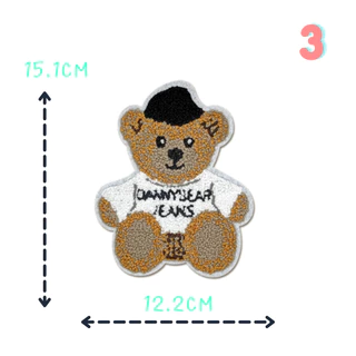 ตัวเย็บติดเสื้อขนปุยปักฟู ชุดที่ B3 ลายหมีเทดดี้ teddy bear ใช้เย็บติดบนผ้าต่างๆที่ต้องการ