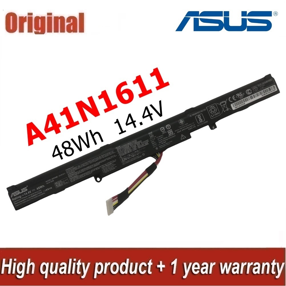 ASUS แบตเตอรี่ A41N1611 ของแท้ (สำหรับ GL553VD GL553VE GL753V FX53VD Gl553V FZ53V FX53V ZX53V) ASUS Battery อัสซุส