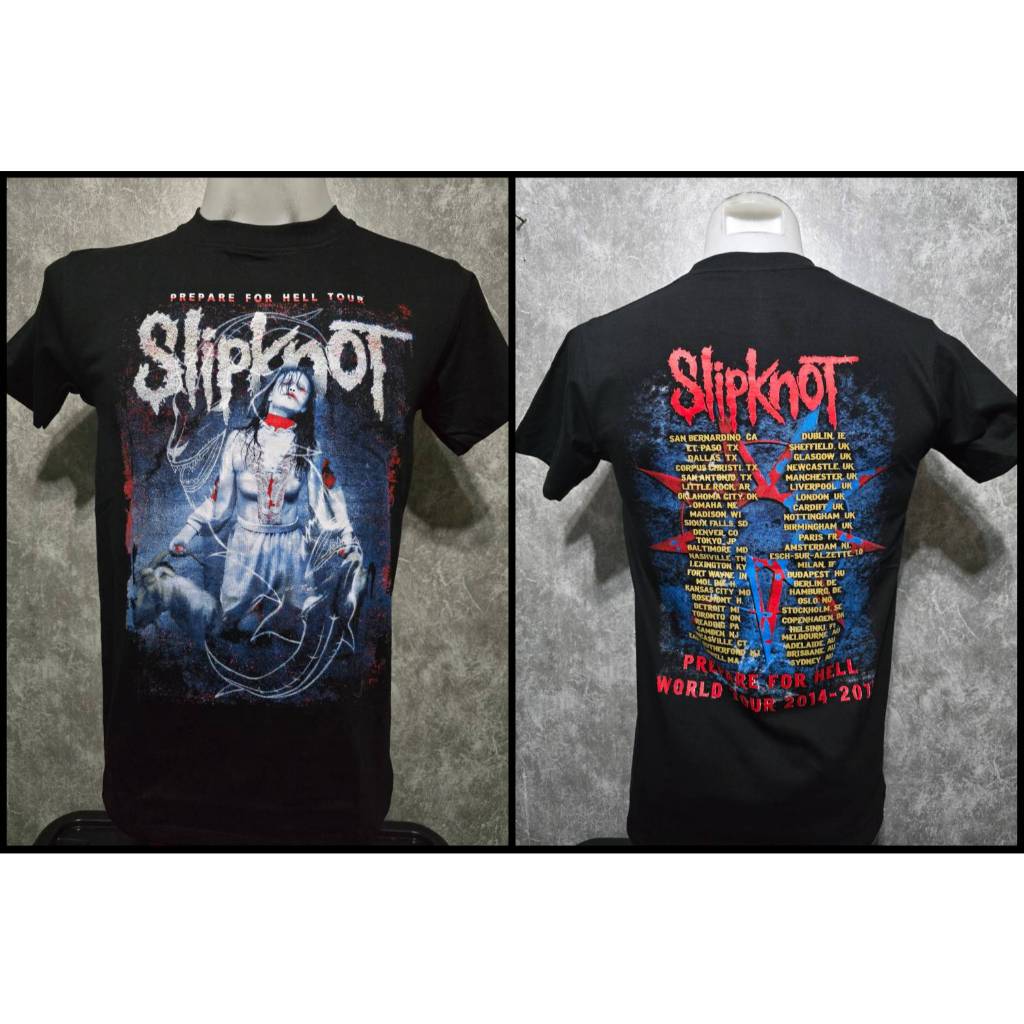 เสื้อยืดคอกลม สกรีนลาย SLIPKNOT (รหัส 257)