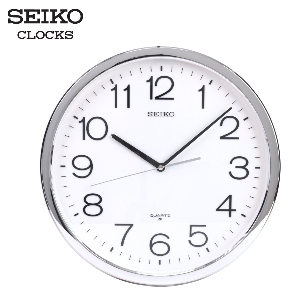 SEIKO CLOCKS นาฬิกาแขวน รุ่น PAA020S ขนาด 14.2 นิ้ว เดินเรียบ สีเงิน