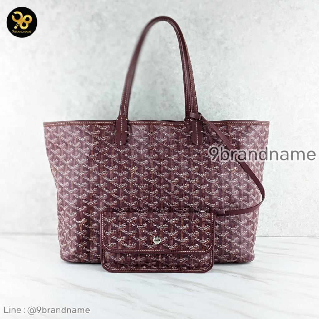 Goyard	Saint Louis PM Bag In Goyardine Canvas-Chevroches Calfskin Burgundy มือสอง ก่อนสั่งซื้อทักแชท