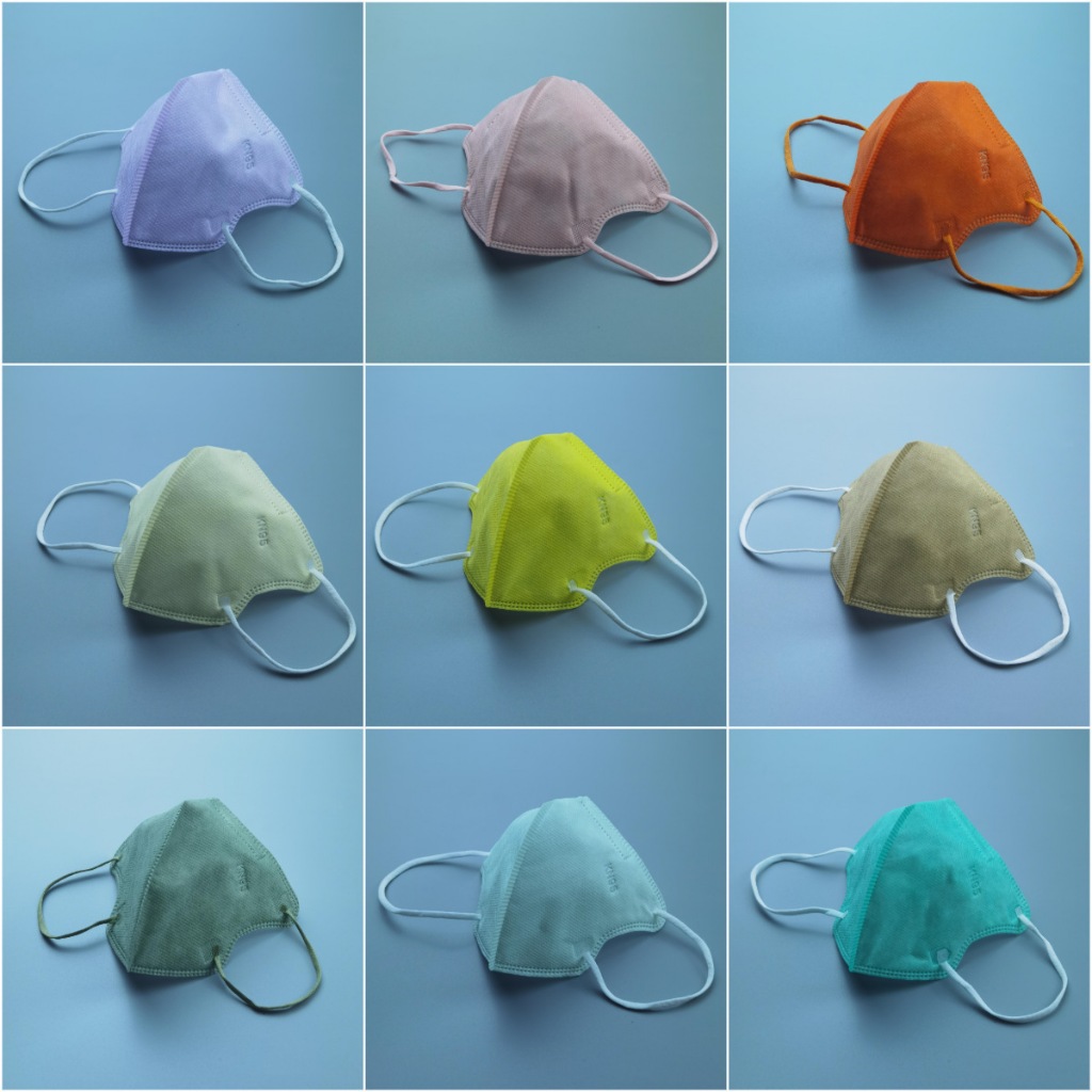 [เก็บโค้ดส่งฟรีหน้าร้าน] แมสเด็กกันฝุ่น PM2.5 รุ่นKn95 สำหรับเด็ก3-12ขวบสีพื้น แพค10ชิ้น
