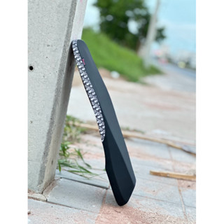 เบาะหลีดทรงต่ำท้ายบาง หนังแฟชั่นดำด้ายดำ